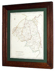 Londonderry map shown mounted and framed