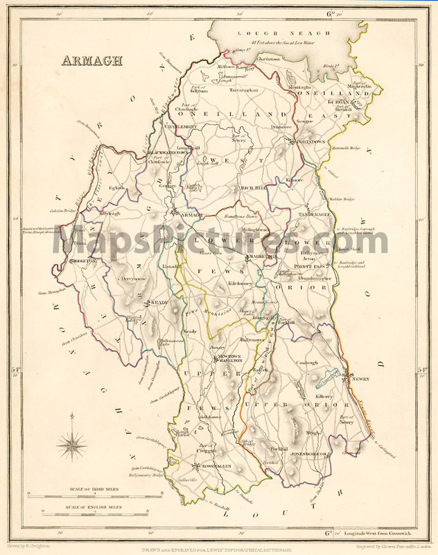 County Armagh, 1837 map