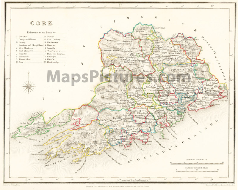County Cork, 1837 map
