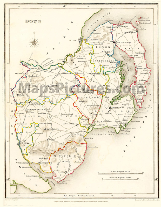 County Down, 1837 map