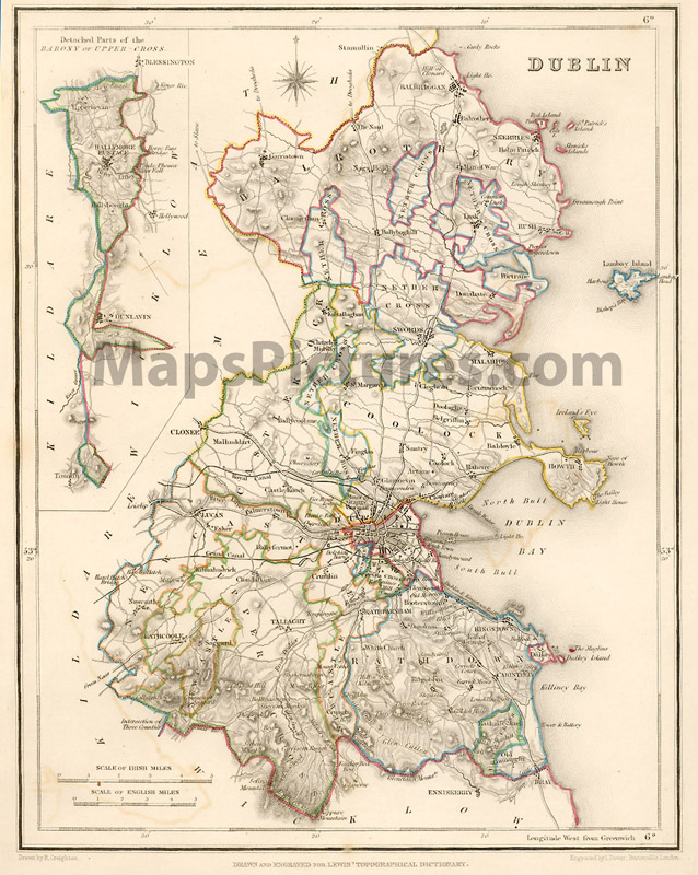County Dublin, 1837 map