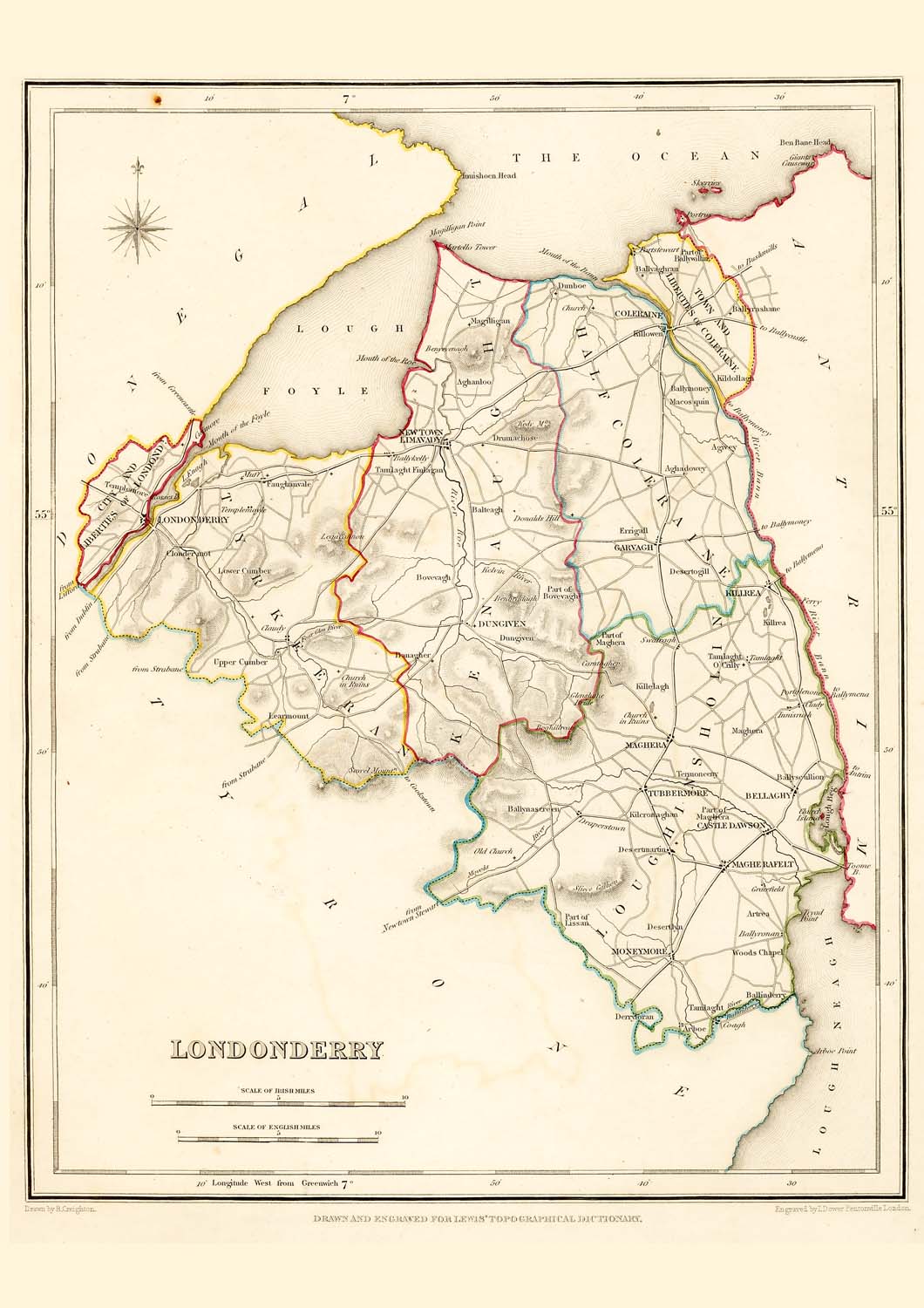 map of derry county County Londonderry Ireland Map 1837 map of derry county