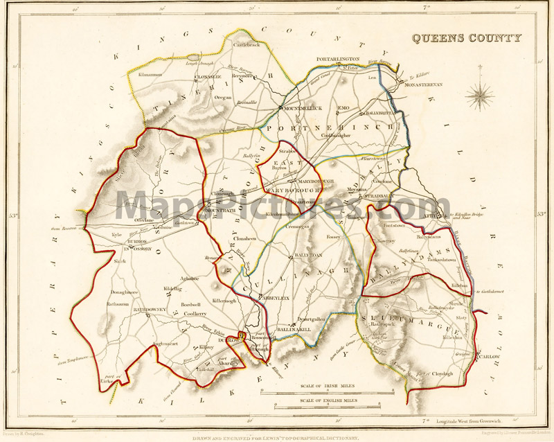 County Queens County, 1837 map