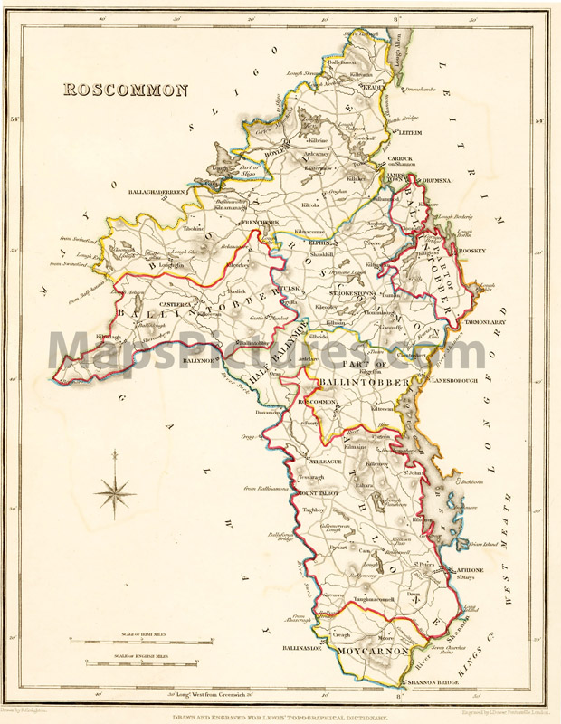County Roscommon, 1837 map