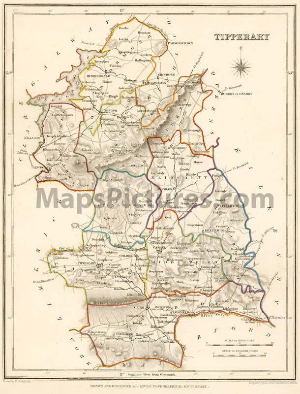County Tipperary, 1837 map
