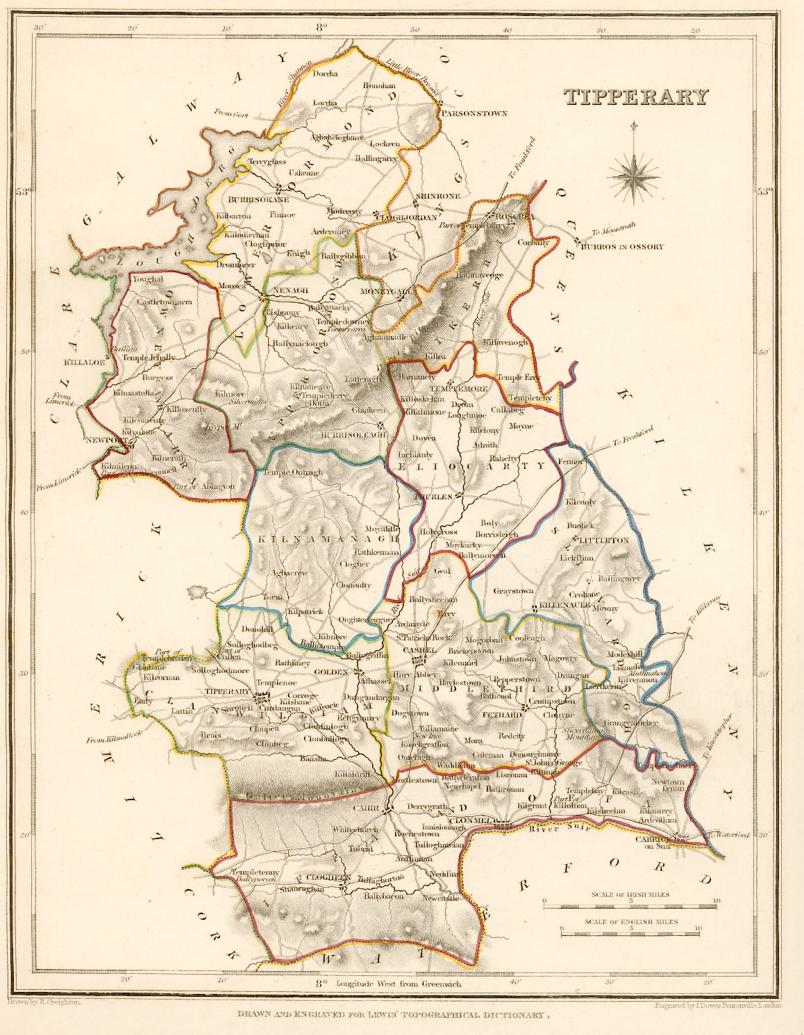 map of county tipperary ireland County Tipperary Ireland Map 1837 map of county tipperary ireland