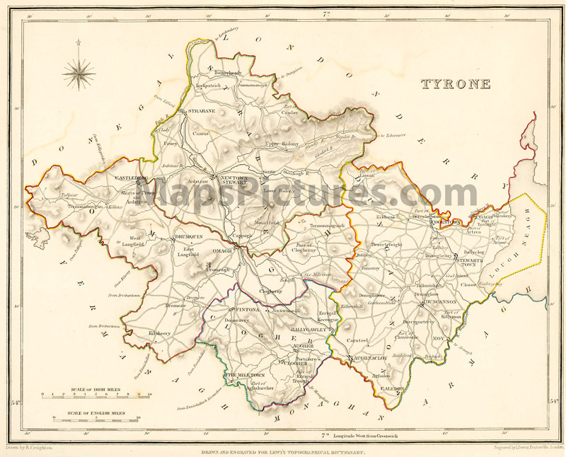 County Tyrone, 1837 map