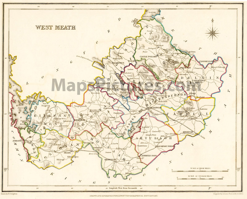 County West Meath, 1837 map