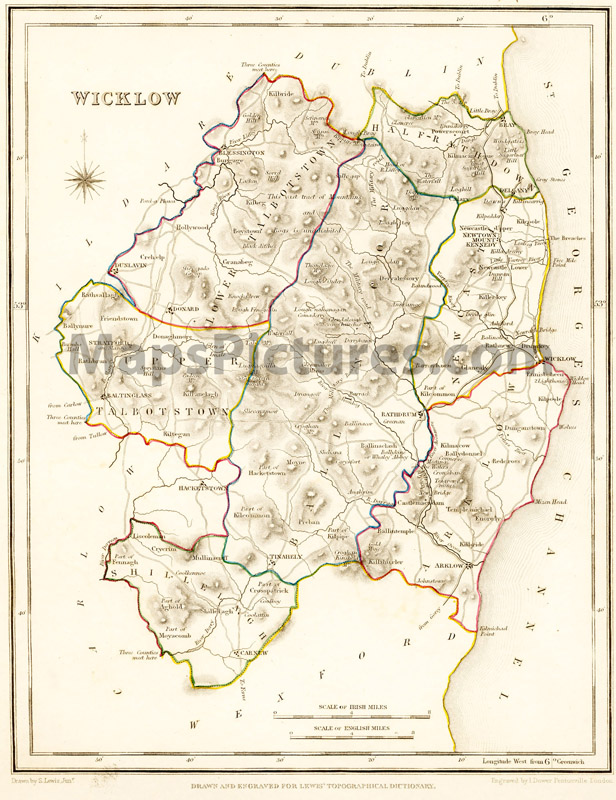 County Wicklow, 1837 map